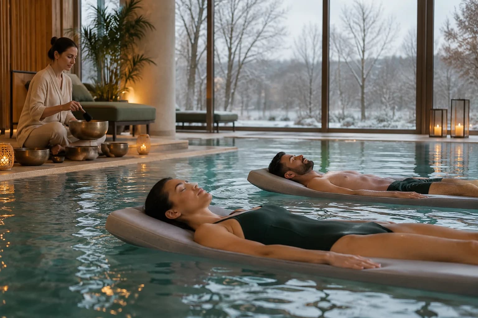 Téli wellness és lebegő relaxáció – illusztratív hangulatkép