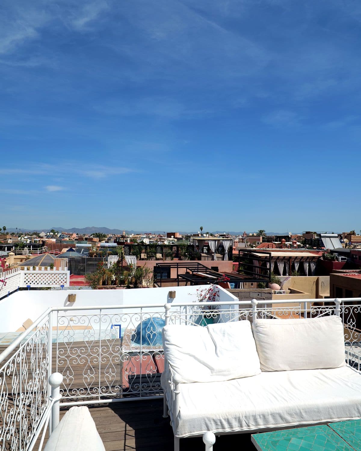 Marrakech tetőterasz kilátás