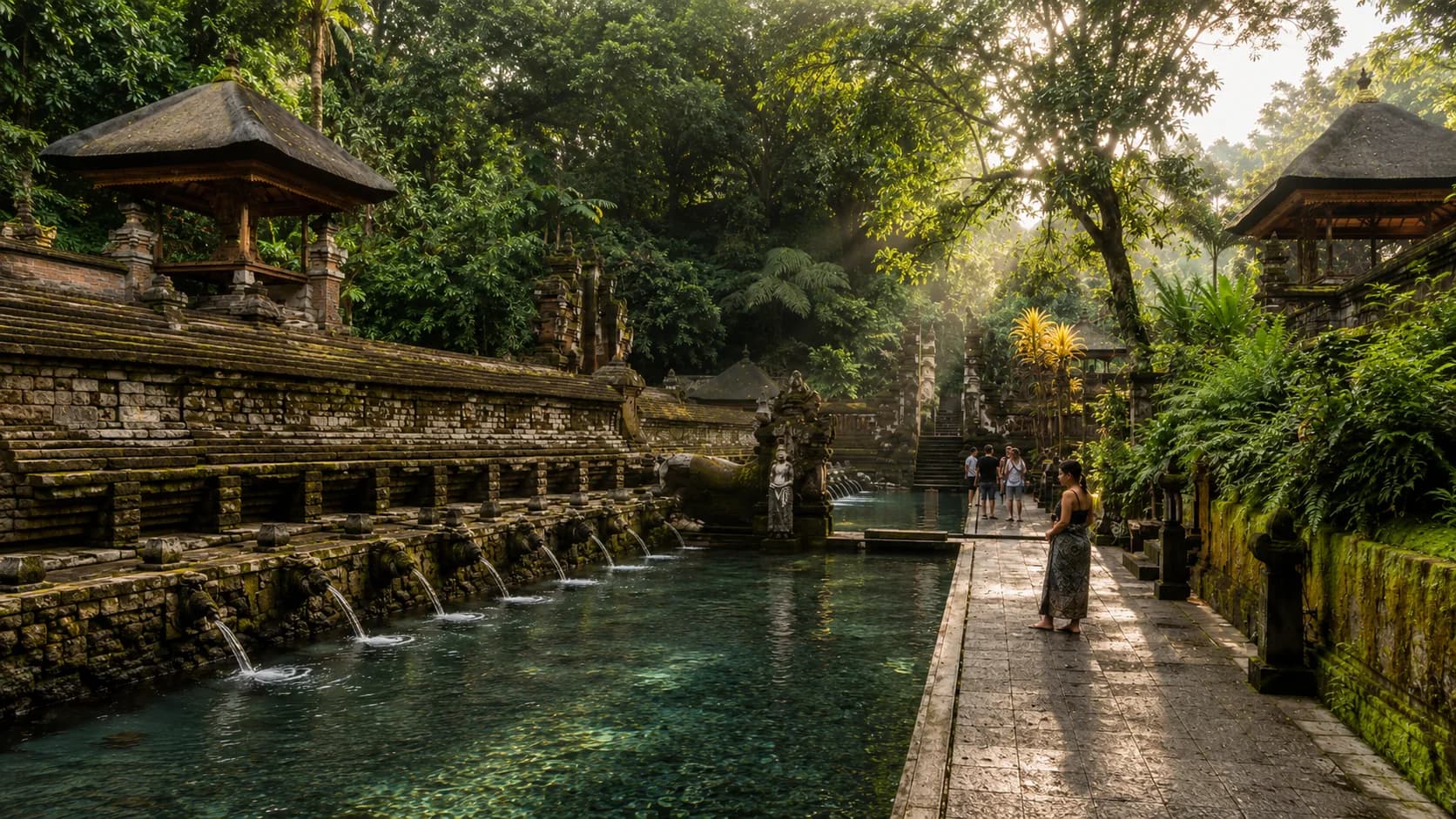 Ubud szent víztemplom és dzsungelhangulat